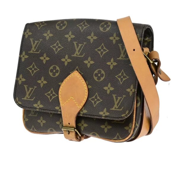 LOUIS VUITTON Cartouchiere MM Shoulder Bag Monogram Leather Brown M51253 86YF102 - Picture 1 of 16